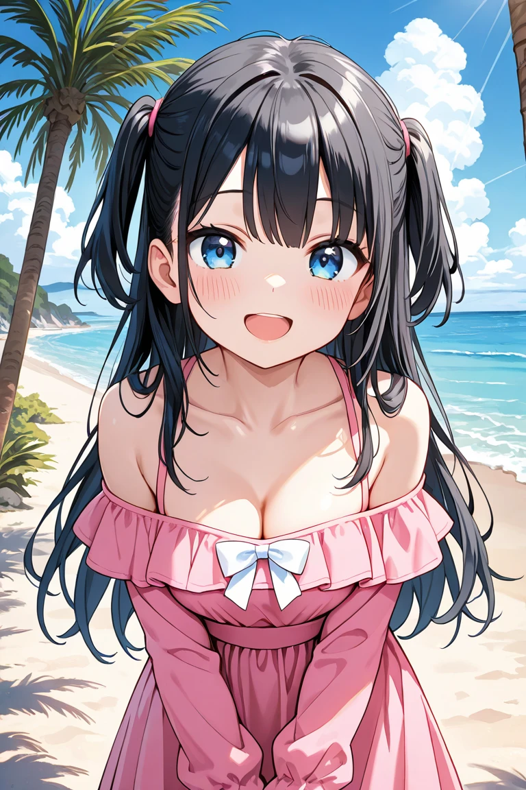 J-POP、Realistic photos、Focus on the face of the cute high school girl in a bikini.