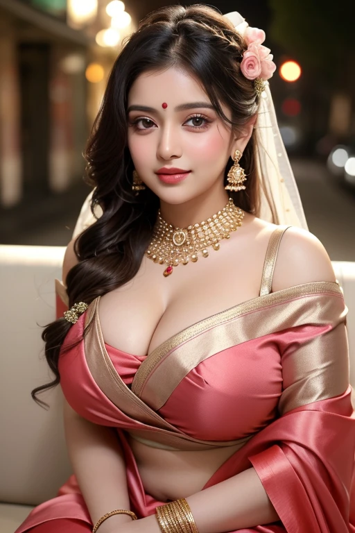 beautiful Pakistani girl, lovely cute face,19 year , solo, beautiful detailed eyes and full body, black hair, bright skin ,wearing bra, big round (dupatta covering her big huge round boobs), a sexy