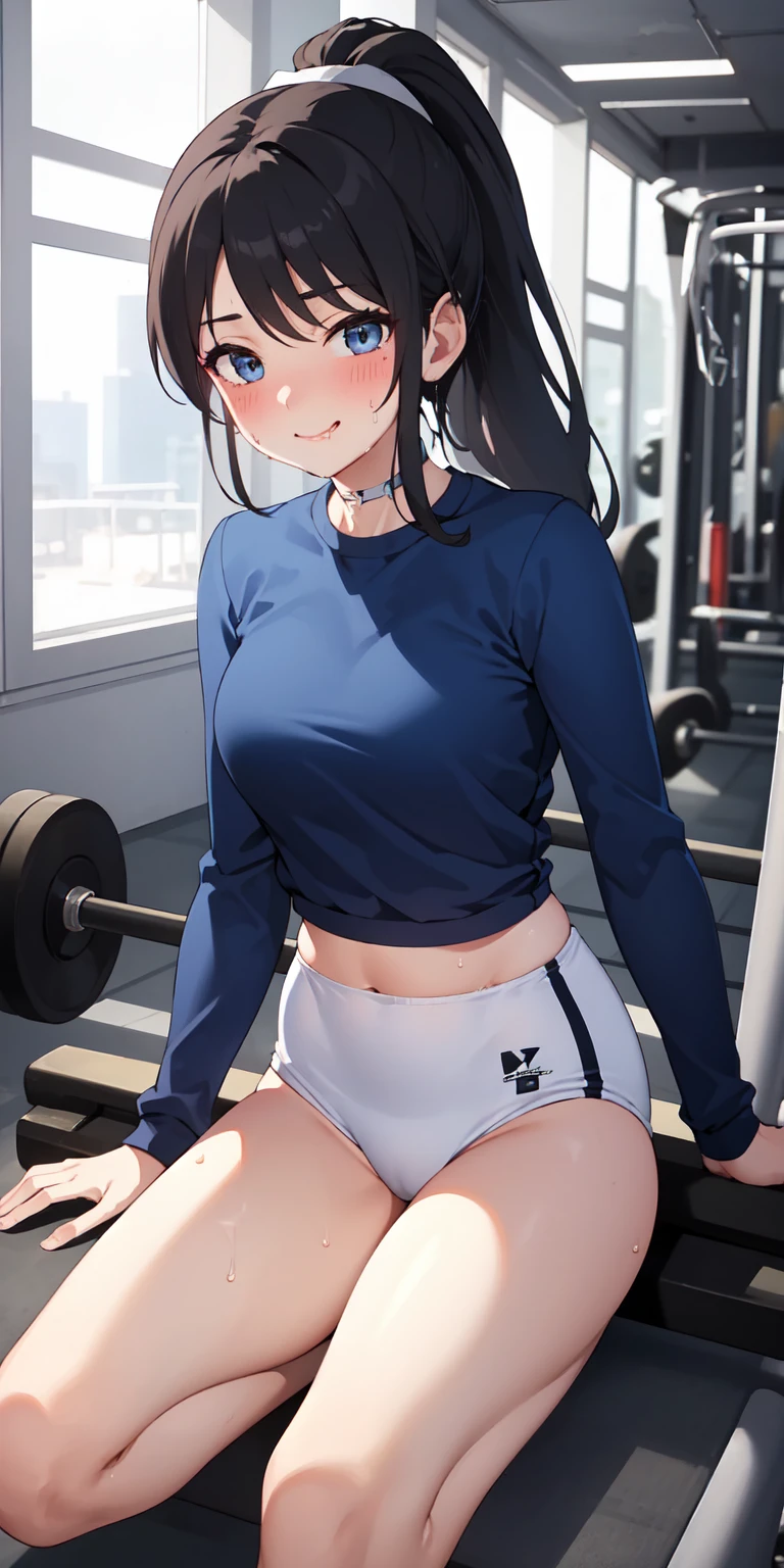 (((Embarrassed face)))、One Face、 (((A very cute face like a top Japanese idol)))、glowing eye、(((face focus)))、One teenage girl, (((Short Hair ))), Composition from the front、(((Black Hair)))、(((looking at the camera)))、(((Tight gym clothes)))、(((blunt bangs)))、(((Bloomers)))、((Highest quality)), ((masterpiece)),(detailed),High resolution,Sharp focus,Perfect Face,{Best illustrations}, (非常にdetailed CG unity 8k wallpaper),(((Vibrant colors))),Official Art, shiny 肌,very shiny 肌,Shiny body,plastic glitter 肌,exaggerated shiny 肌,Glowing Skin, ((detailedなボディ)),((detailedな顔))、(((gym)))、french braid、Legs apart、See-through nipples、Sweat