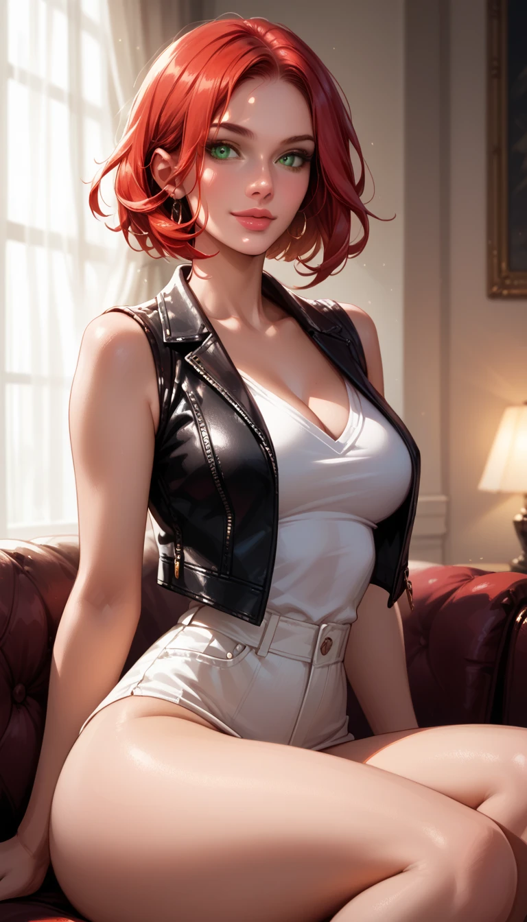 Pose de modelo sexy, obra de arte, melhor qualidade, high resolution, 1 garota, (Pokémon), cabelo laranja, Sozinho, rabo de cavalo lateral, Athletic body, cabelo laranja, barriga, black shirt, cleavage, leather jacket, open jacket, leather skirt, knee-high black leather boots, umbigo, cabelo curto, sorriso, seios grandes, tiro de corpo inteiro, cidade, high resolution, very high resolution, 1080P, 4k, 8k, 16k, muito detalhado, realista, perfect detailed hands, detailed face, detailed nose, detailed mouth, detailed eyes, 8k, Cinema 4D, Arte extremamente detalhado, Arte Digital 4K