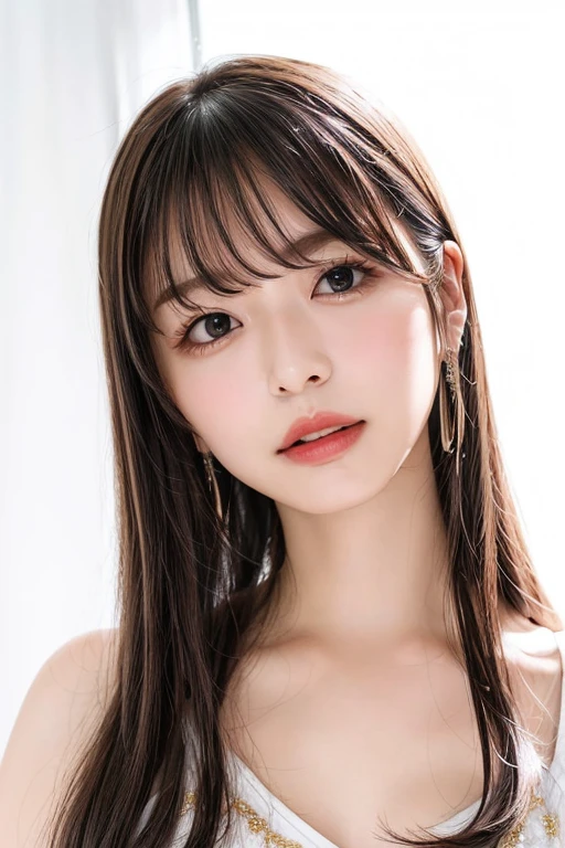 masutepiece, Best Quality, Illustration, Ultra-detailed, finely detail, hight resolution, 8K Wallpaper, Perfect dynamic composition, Beautiful detailed eyes,waved hair,small tits、Natural Color Lip, Bold sexy poses,Harajuku、20 years girl、Cute、The viewer's point of view is on the viewer's side、up of face、Sexy face,high-heels