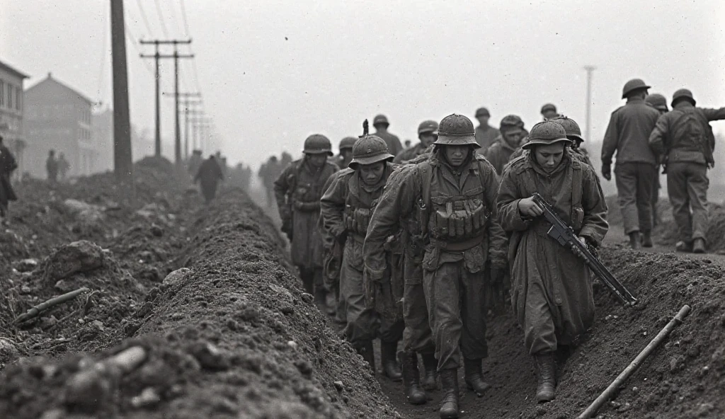 uma foto em preto e branco de um grupo de soldados sentados em uma trincheira, Photo World War 1, em trincheiras, World War 1 trench, Trincheiras, World War 1 movie photo, taken on a ww 1 camera, Primeira Guerra Mundial, Wwi, several soldiers, Primeira Guerra Mundial, world war 1, world war 1, world war 1, Foto de guerra, soldados feridos, Soldados