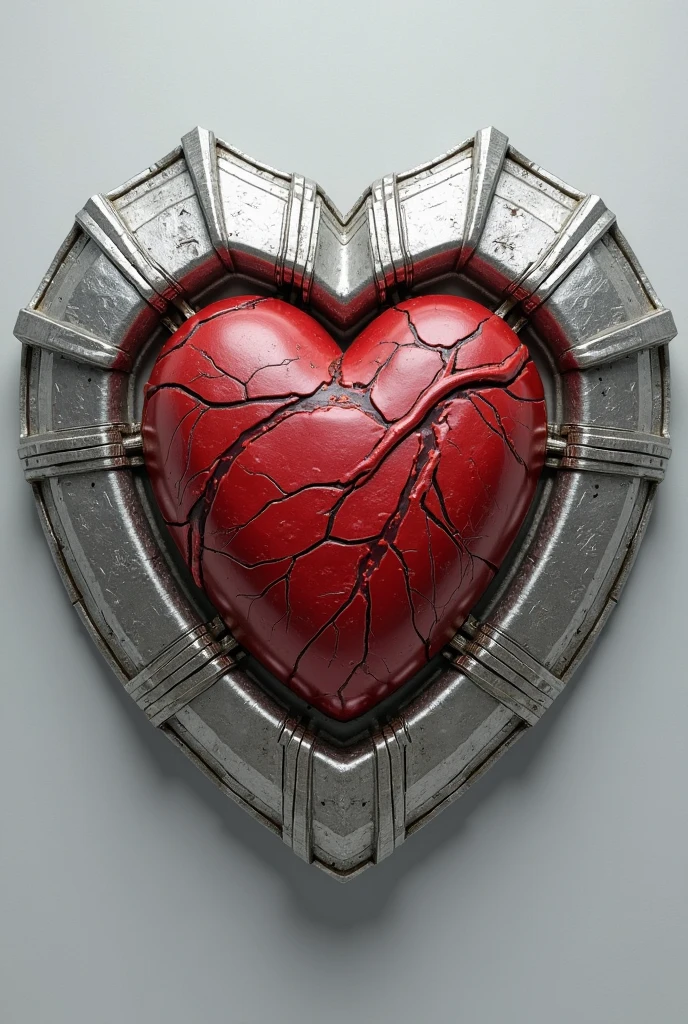 iron man heart, with TR symbol in the middle