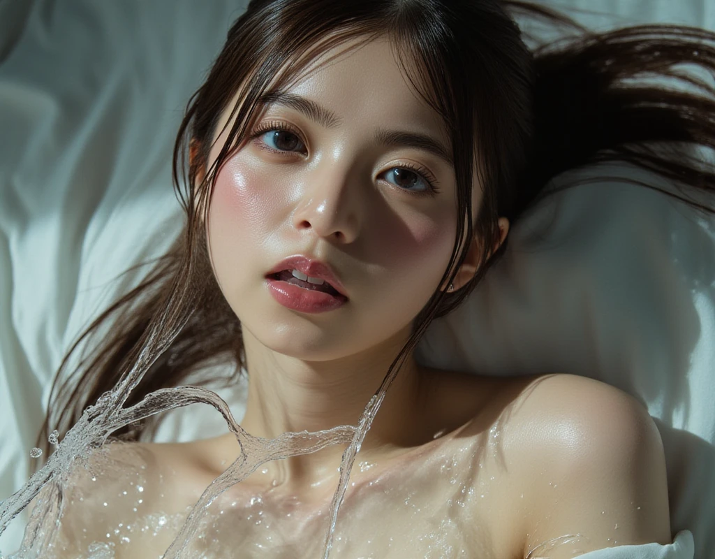 ((beatiful japanse girl:1.3)) ((under wear:1.2)) ((sweat:1.4)) ((hotel:1.3)) ((on the bed:1.2)) ((thin_fabric:1.4)) (( breasts)) ((close-up:1.3)) best quality,masterpiece,ultra high res,(photorealistic:1.4),raw photo,(Authentic skin texture:1.3),(film grain:1.3),panorama,character portrait,very wide shot,narrow waist,cowboy shot,(in the dark, deep shadow, low key, cold light,) night,(()),streaming tears,,dust,Tyndall effect,(expression),1girl,beautiful detailed eyes and face,white jabot,brown eyes,((brown hair:1.2)) ((full body:1.3)) ((long hair:1.2)) ((lying down:1.3)) ((wet)) ((embarrassed:1.3)) ((orgasm:1.2))