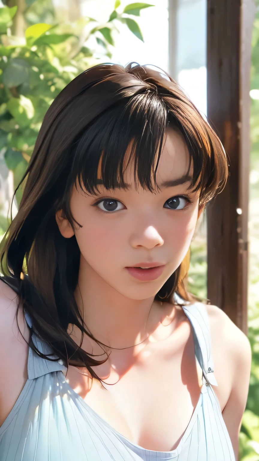 Genki girl，Fresh and lovely，Warm sunshine，fantasy atmosphere，Pastel tones，Innocent smile，Early morning sun，A gentle breeze，Flower embellishment，Bright eyes，Personalized clothing，Energetic。
