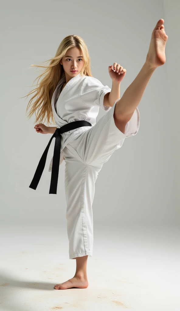 Realistic busty 55yo woman,Karateka,hokuto no ken,ultimate form,8k,lustful erotic obscene Performance Special move,