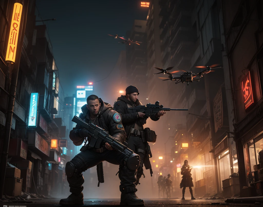James Corden standing on a pile of human bodies in a battlefield with a M4 in hand, pile of human bodies, james corden, M4 rifle, battlefield cinematic lighting --auto