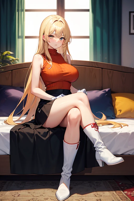a blond、red eyes、Beautiful girl alone、独奏、animesque、bathrobe