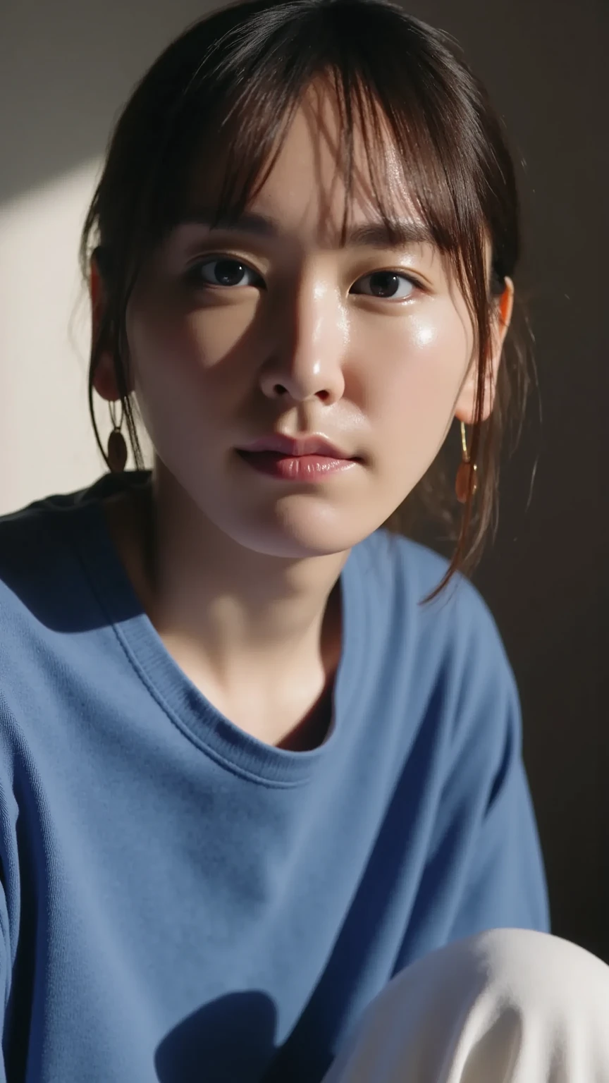 (8k、RAW Photos、highest quality、masterpiece:1.2)、(Realistic、Realistic)、1 Japanese girl、(((30 Years Old)))、(Short hair)、((Black Hair))、((Naked))、((Petite Woman))、(((Huge Breasts)))、skeletally correct、((small eyes))