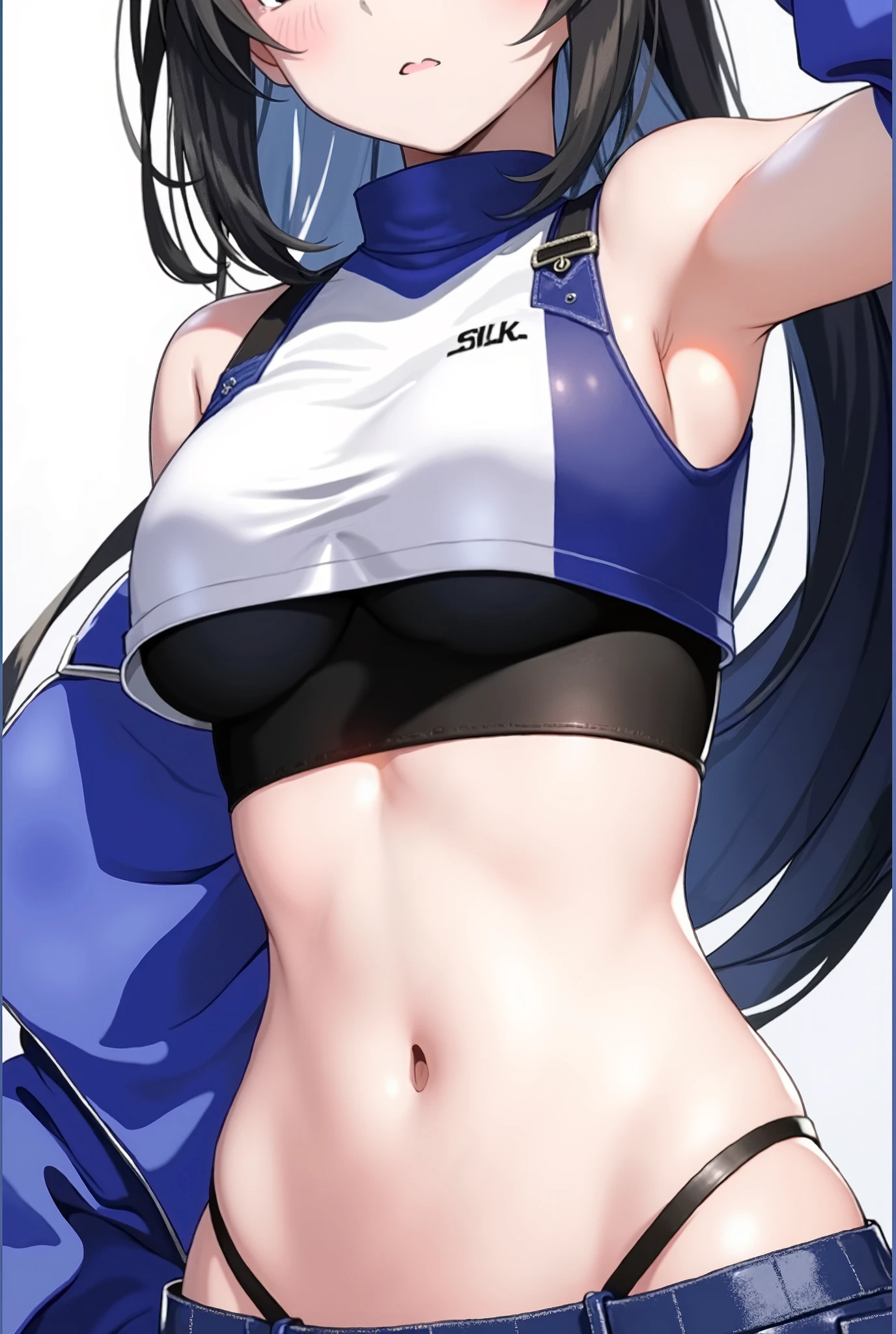 20 years old, gallant girl, (dark skin:1.3),
(small breasts:1.3), slender, (thin legs:1.2),
(black hair, straight long hair, blunt bangs:1.3),
red eyes, (glasses), condescending expression,
(black sports bras, black panties:1.3), barefoot,
standing, put both hands on hips,
grassland, (from below),((highly detailed blue buruma,highly detailed beautiful eyes,highly detailed beautiful face))super detailed skin,