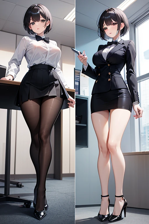A curvaceous, cute and skinny super large biggest thick ass realist secretary , dressed in a tight-fitting skirt that hugs her voluptuous large and thick hips and round huge thick ass behind. perky breasts, which are just barely contained within the constraints of her buttoned-up attire. pantyhose, big and thick and ass, large and wide thick hips