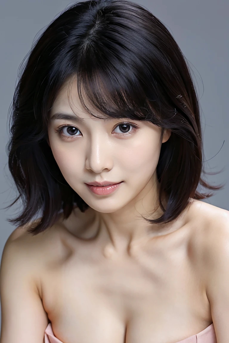 (masutepiece:1.2), ultra-detailliert, (Realistic, photographrealistic:1.37), high-definition RAW color photography, professional photograpy, Eyes are aligned to the left and right, Wide open eyes, Extremely detailed, finely detail, extra detailed face, extremely detailed eye, highlydetailed skin, Perfect Anatomy, (a famous actress of Japan:1.3), Brown hair, Shortcut Hair, (gals:1.3), (flat chest:1.5), Dynamic lighting, (Splashing:1.25), (Black background), (Wet hair), (Wet skin), (Full body:1.35), (water dripping), Armpit, (nudde:1.35), NSFW, navel focus,