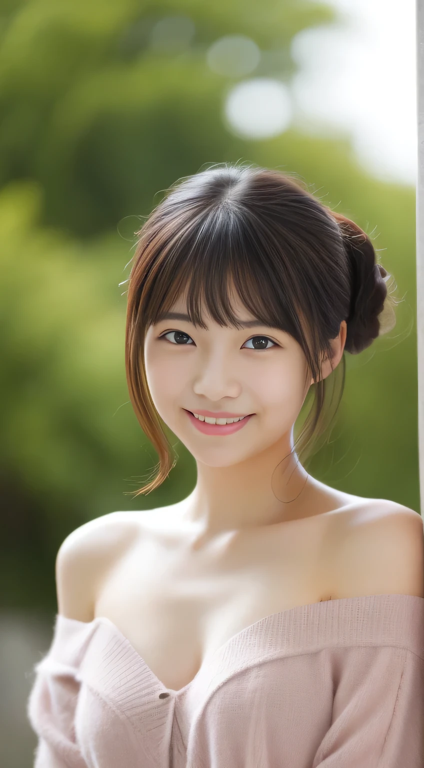 masterpiece,best quality,(Japanese girl),((Beautiful girl)),cleavage,(off shoulder:1.2),(perfect body beauty:1.2),(shy smile),