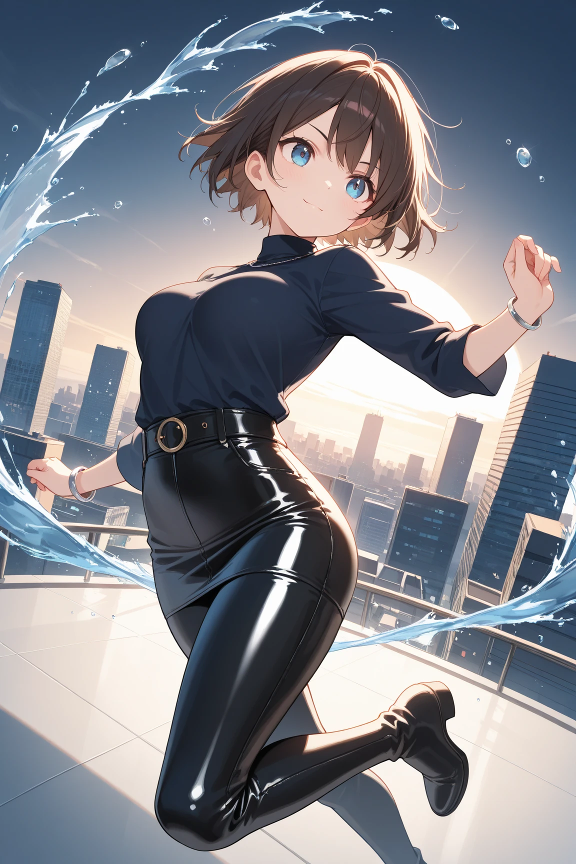 score_9, score_8_up, score_7_up, source_anime, best quality, masterpiece, official art, absurdres, highres, ultra-detailed,waifu2x,Collection: Slice of Life,break,1girl, short hair, glasses, bikesuit, cleavage, large breasts, beautiful detailed eyes, sweat, open mouth, (yawn:0.3), stretching, sleepily, bike, outdoors, break,(clear line illustration:1.2), super detailed skin,very high resolution, very aesthetic, Best sexual lighting powered by famous artist, 8k,cute picture,beauty illustration,photoshop_(medium),,(Detailed Lighting),best anime 8k konachan wallpaper, pixiv contest winner,