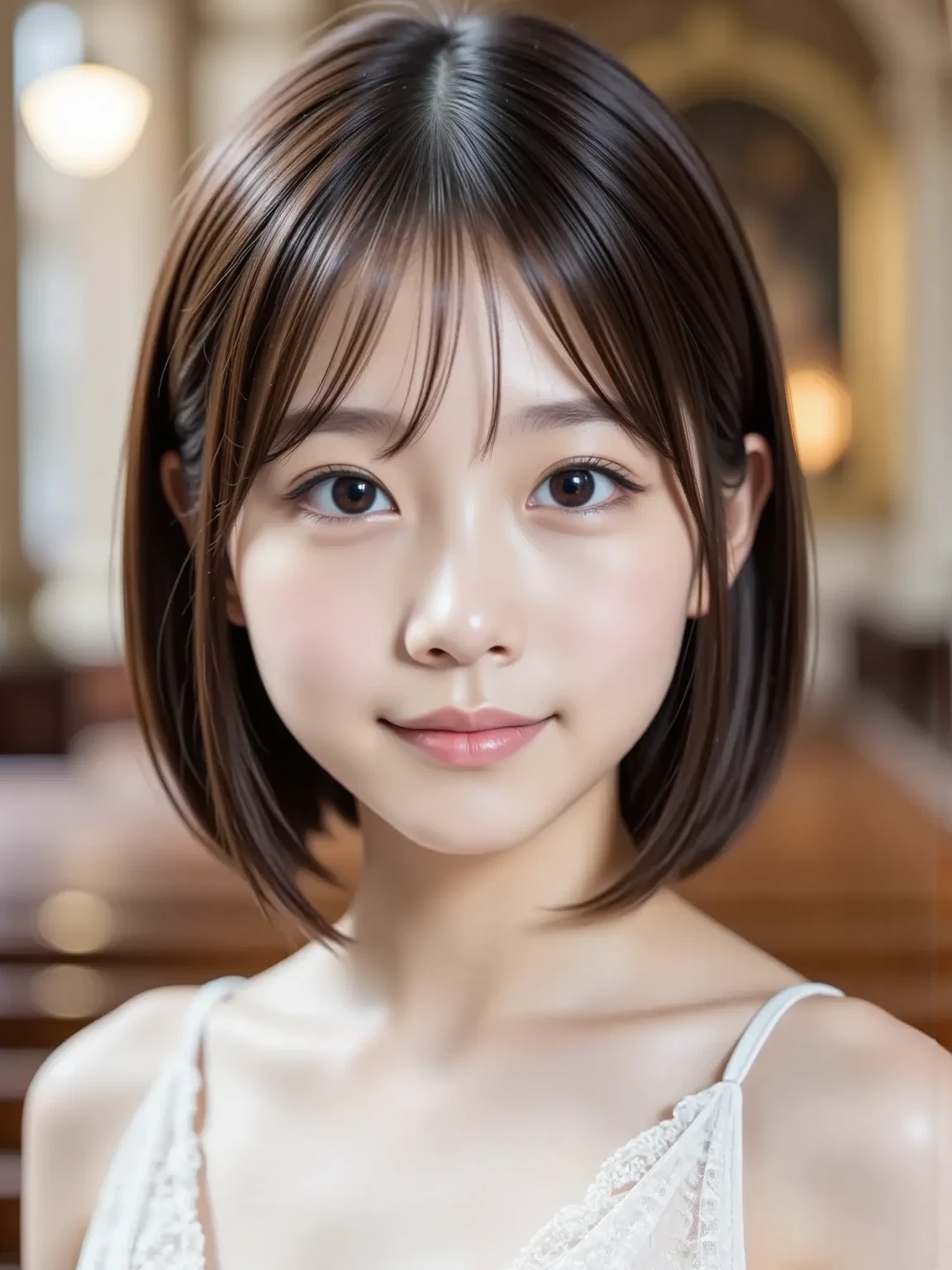 One Girl,(1人のとてもcute女の子:1.3),masterpiece,Highest quality,High resolution,From below,Low - Angle,Photorealistic,RAW Photos,Ray Tracing,Physically Based Rendering,beautiful girl,(15 years old:1.3),cute,Big eyes,(detailed pupils:1.2),(The face is facing straight ahead:1.3),Body facing forward,Beautiful nose,High nose,Upturned nose,Fuller lips,Short black hair,ponytail,short hair,Detailed eyelashes,Thin eyebrows,Very fine grain definition,(Symmetrical eyes,Golden Ratio:1.3),(Face close-up,Face Focus:1.0),Small breasts,Short neck,Sailor suit,School uniforms,A city with slopes,Downtown,sunset,Sunset,Portrait,View Viewer,Upper Body,Cinema Lighting,High resolution,Very detailed