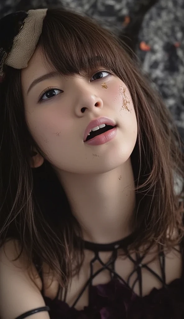 (masterpiece:1.2,high quality), One girl, ((Ultra-Realistic Details)), (Realistic beautiful Japanese girl face)、⦅whole body⦆、(((Completely naked)))、((((short hair))))、Global Illumination, Shadow, Absurd, Octane Rendering, 8K, Ultra Sharp, Metal, Complex, Decorations detailed, highly Complex details, (Mechanical body:1.2), ((A clean and pretty face)), Equipment, Bobcut, (robot, Android:1.14), (((16-year-old)))、(((small, Flat Chest:1.4)))、((((Drooling from the mouth))))、(((Spread your legs and show your pussy)))、(((((She takes a thick poop from her anus)))))、((((Realistic pussy))))、((((realistic feces))))、(((She's crying))))、((((((She has realistic dark brown poop on her mouth))))))))、((((((Her face and body are covered in poop))))))、((((((((Her hair is also stained with poop))))))))