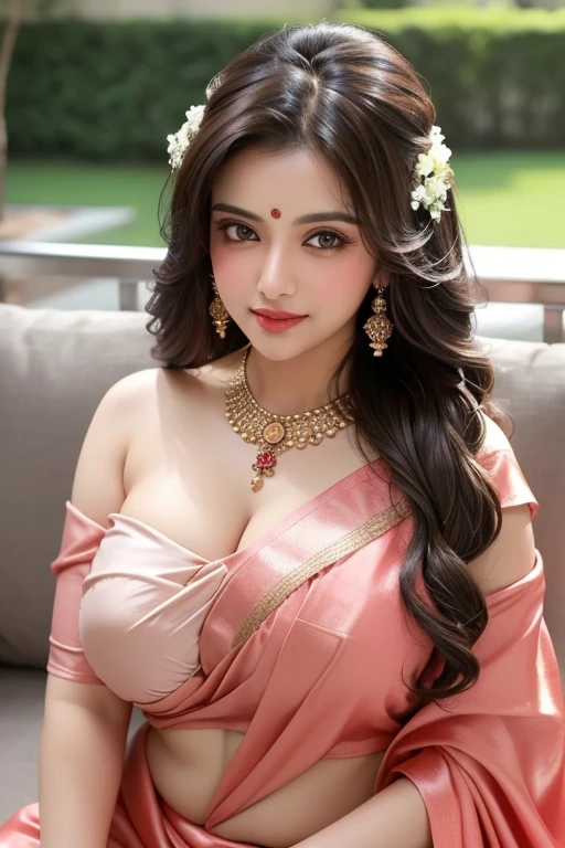 (masterpiece:1.5), hyper realistic, highly detailed, intricately detailed, uhd:1.3, RAW photo, 16k, 32k, perfect lighting, cinematic colour grading, BREAK, Extremely attractive  girl, 1, cute model, shy, cute, gentle smile, very detailed and perfect natural  breasts, very detailed and shinning glossy hairs, very detailed and perfect symmetrical face, detailed and shining glossy eyes, detailed and shinning natural hairs, detailed full glossy lips, wearing a very beautiful and exquisitely designed ghagra choli, teal,magenta and pink combination, vibrant and colourful,  with matching fashion accessories, very subtle model make up, extremely beautiful, intricate fabric rendering, night time, perfect lighting, Light particles and spark,  majestic, soft focus, extremely beautiful, extremely detailed surroundings, soft focus, very detailed photorealistic, very natural