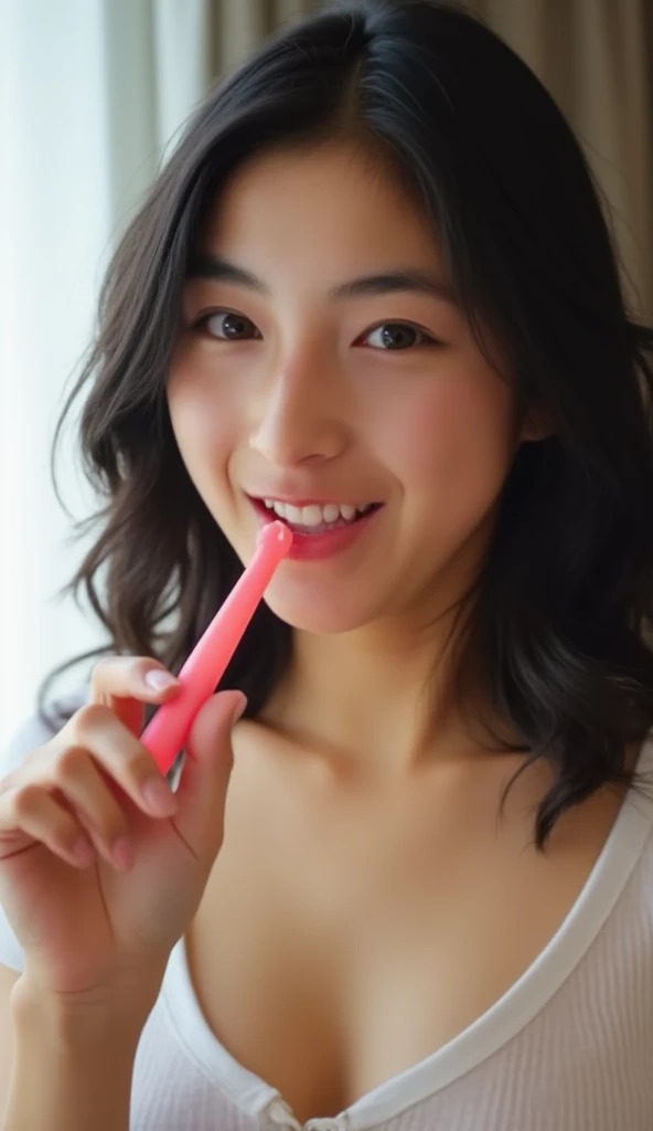 One Girl, (RAW Photos, highest quality), (Realistic, Photorealistic:1.4), Tabletop, Very delicate and beautiful, Very detailed, 2k wallpaper, wonderful, In detail, very detailed Cg Unity 8K wallpaper, Very detailedな, High resolution, Soft Light, Beautiful detailed girl, Very detailedな目と顔, Beautifully detailed nose, Beautiful fine details, Perfect ???????, Slender body, smile,

20-year-old, 1 person, (Half Japanese and German woman）, The face of a famous Japanese actress, 
Narrow shoulders, Beautiful clavicle, Thin arms, Long, slender legs, Small Ass, No bra, 
Slender figure, The beauty of slim abs :1.2, Thin waist :1.2, Thin thighs :1.2, 
Ultra-detailed skin, Fair skin, Glossy Skin, Ultra detailed face, 
Slim face contour, Beautiful small face, Beautiful lined nose, 
Ultra-detailed eyes, Slit eyes, Brown eyes, double eyelid, Ultra-thin eyebrows, Thin, long eyelashes, 
Ultra-detailed lips, Moisturized and glossy lips, Full, plump lips, Flushed Cheeks, ((white neat teeth)), 
Beautiful actress&#39;s ennui makeup, Pink Rouge, 
Dark Brown Hair, Delicate soft hair, Hair blowing in the wind, 
(Put your hair up, Medium Short Hair, ponytail:1.2), 
Layered Cut, (Blunt bangs:1.2), 
cute smile, A dreamy look, ((Staring at the viewer)), 
(((Photorealism,Shoot the whole body from the thighs:1.2))), ((The body is facing sideways:1.5)), 
Dynamic Lighting, 

(Dress up in see-through underwear with fluorescent navy blue glitter:1.5),
((Gorgeous Earrings, Silver Necklace)), 
Lush green light background,

((Cum on face, A lot of cum in the mouth:1.8)),
((The ecstasy of having a man&#39;s penis inserted into a pussy:1.5)),
((Raise your face slightly)),
((Raise your legs:1.2)),
((Squinting)), 
((Kissing with a pout)),
((Blushing:1.5)),
((The cleavage between her breasts is fluffy)), 
((Flat Chest)),
((Moisturized nipples:1.2)), 
((She rolls up her underwear to expose her breasts:1.5)),
((Nipples are wet with water drops:1.2)),
((Beautiful small pink areola:1.2)),
((ＴThe bag is digging into the crack of her crotch:1.2)), 
((My nipples are sticking out of my bra:1.5)),
((Spread your arms over your face:1.2)),
((Pay attention to her see-through panties and crotch crack:1.5)), 



((The crystal clear waters of a tropical resort, Sex on a quiet private beach:1.8)), 
The midsummer sun shines on the whole, 