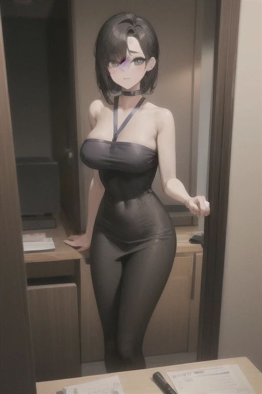 Anime librarian in latex leggings