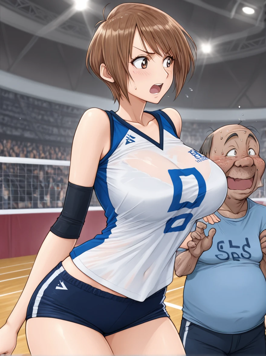Score_9, score_8_up, score_7_up, score_6_up, score_5_up, score_4_up, source_anime, solo, 1girl, cute students, young female, sagging gigantic huge breasts, wide hips, thick thighs, huge areolae, areola slip, black areolae, dark nipples, sideview, detailed eyes, brown eyes, looking at viewer, cheerleading uniform, sleeveless, ahegao, orgasm, collarbone, head tilt, showing hairy stomach hair, hairy stomach hair, showing hairy pubic hair, skirt, showing armpit, hairy armpit hair, bukkake, cum shot on armpit, sperm, having sex with boy, Japanese, hentai, crowded, schoolyard, having sex, sex from behind, side view, side angle, spreading legs, hand behind the head, fecundation mark, raping atmosphere, knee-high socks, tanned skin, rape, penis