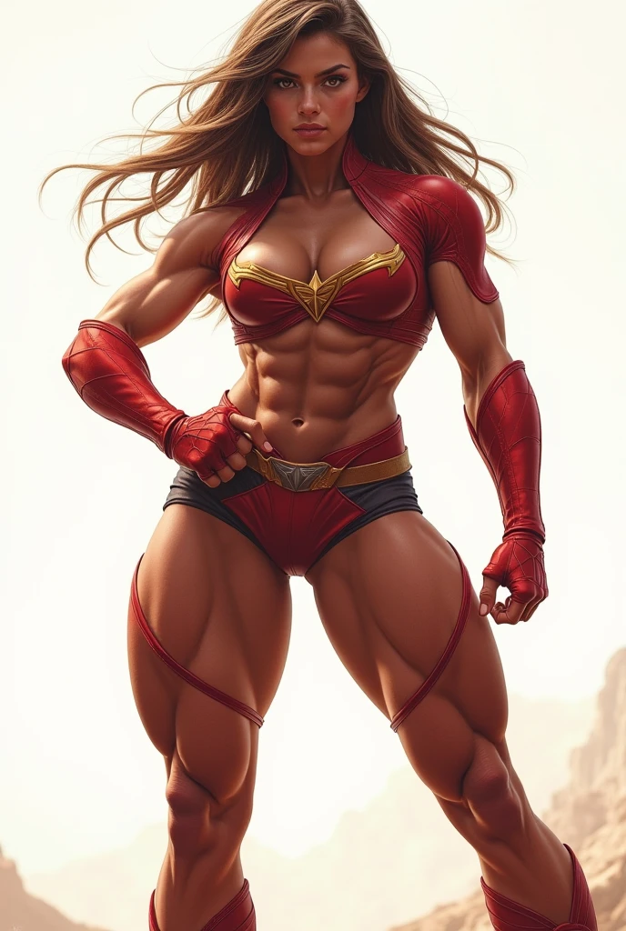 Jessica Alba Marvel, super strong, muscular, ABS, 35mm lens, photography, ultra details, HDR, UHD,8K