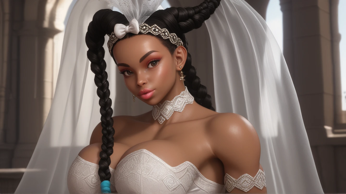 Rihanna, wearing veil bride latex costume sexy clothes transparent. professionally retouched, soft lighting, realistic, smooth face, perfect eyes, sharp focus on eyes, 8 k, high definition, insanely detailed, intricate, elegant. in a natural background.