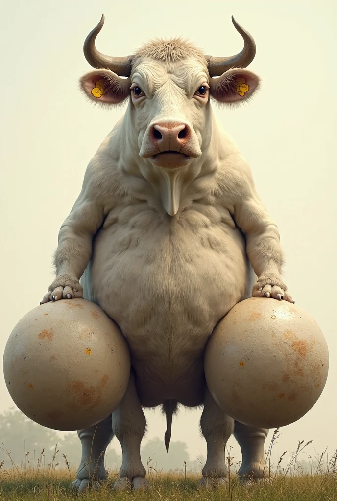 Tauren girls, Fluffy, high resolution, realistic, Soft, 4K, upscales, high detail, Delicate fur, ((The tail in the right place)), tavern, plump, hair-bun, shaggy, female, hyper breasts, hyper nipples, green eyes, bovine face, bovine snout, bovine tail, hyper nipples, hyper areola, hyper saggy breasts, realistic fur, wide open eyes, ((peeking at viewer)), huge fluffy ears, 1 tail, nipple piercing, 2 huge cloven hooves, tits sagging down to floor, standing straight, white fur, white body