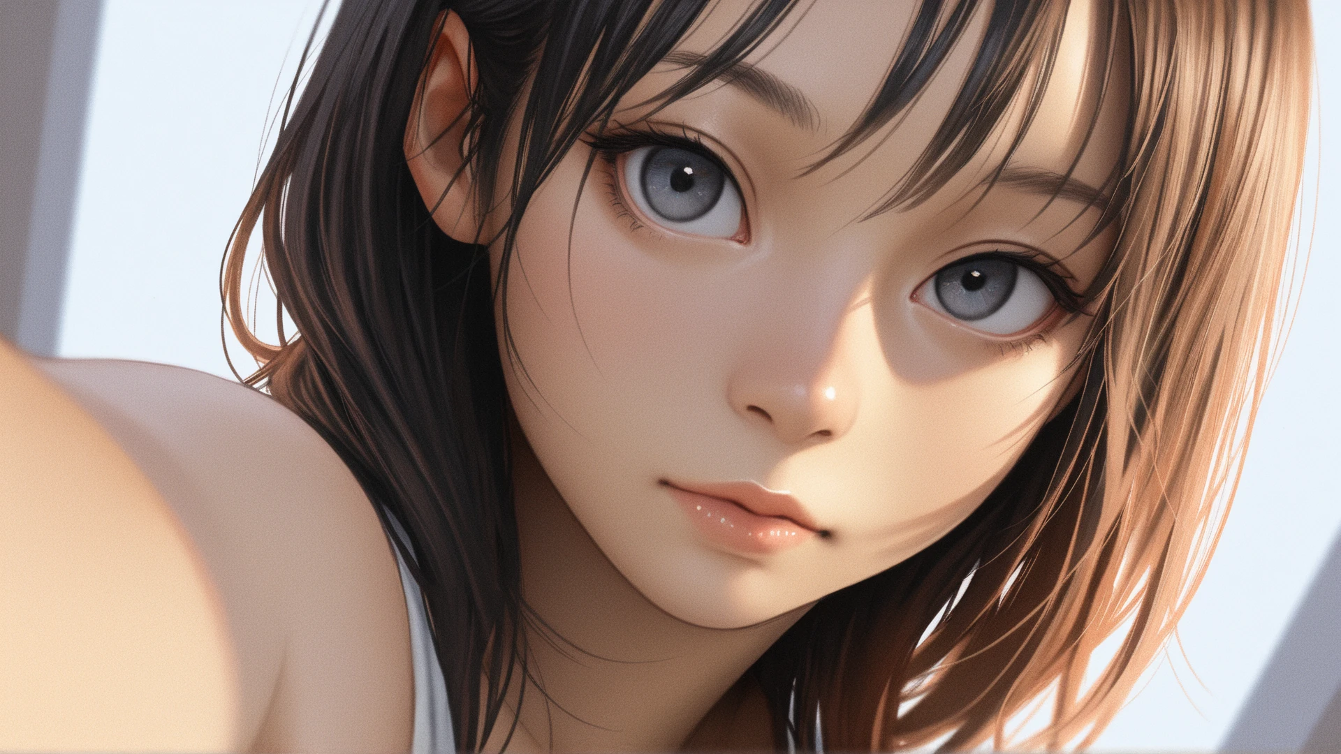 Highest quality、High resolution、Detailed Background、(Beautiful face in every detail:1.4)、Anatomically correct、(Detailed facial expressions)、(Detailed eyes:1.2)、age beauty、(Highly detailed face:1.4)、(Huge breasts:1.2)、Brown Hair、Black Hair、Bobcut、ponytail、Braided long hair、well-groomed eyebrows、Perfect body line、

Scorching summer day、Sweaty forehead、I feel short of breath in the muggy air、
The sweltering heat is draining my strength、I&#39;m thirsty and want a cold drink、
I turned on the electric fan at full speed and desperately tried to cool myself down.、Even if you take refuge in the shade、Even when I feel lonely in the sunlight, I jump into the cold water for a change of pace.、But the brief feeling of exhilaration soon fades away、
I will not give up and continue to persevere in order to beat this heat.