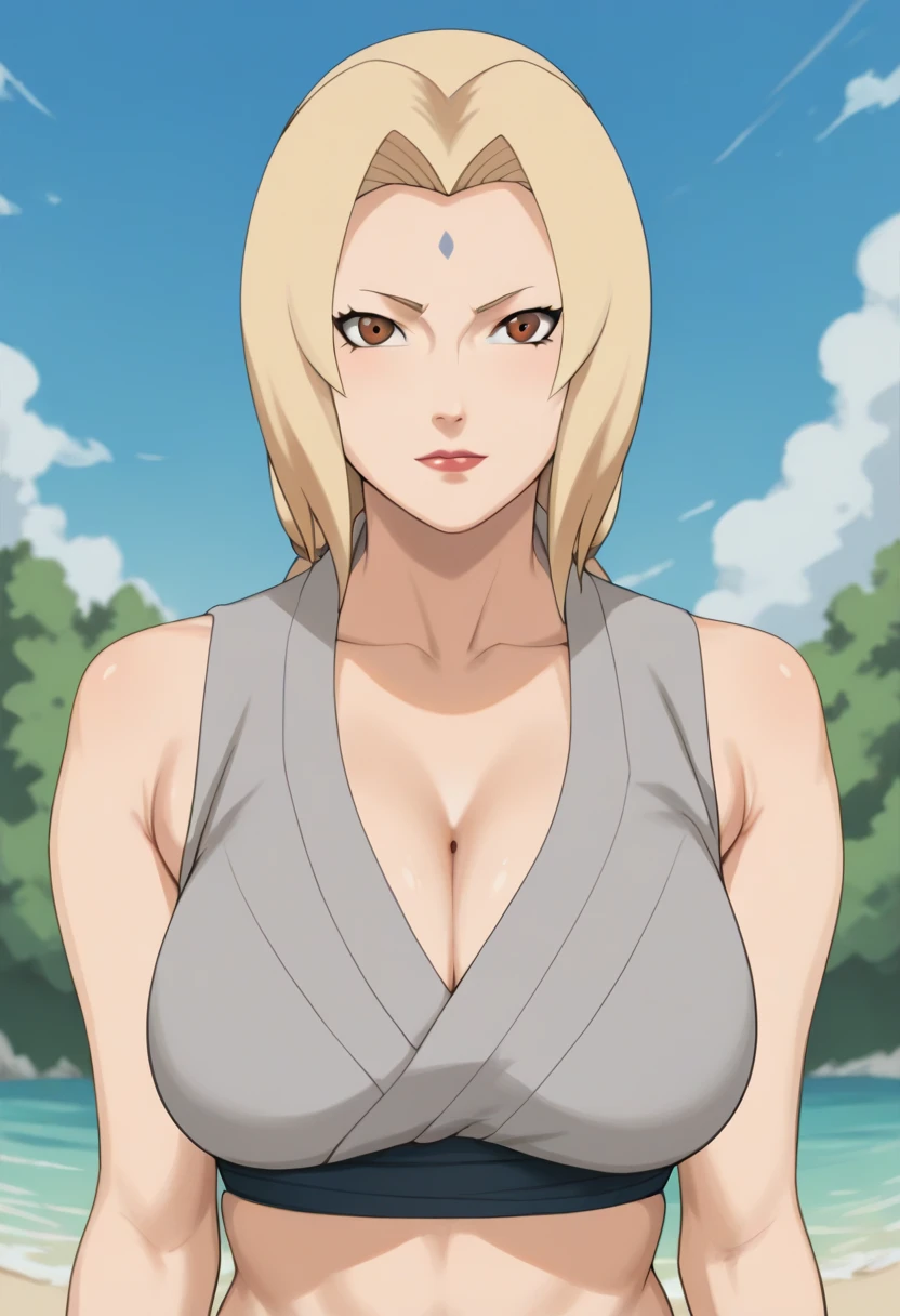 (huge tits), (), (), white shirt, black tight skirt, fullbody, cleavage, good anatomy, masterpiece, best quality, 4k, 8k, professional photography, soft light, sharp focus, 1 girl, blonde hair, at classroom, blonde hair, parted banks, detailed face+brown eyes, open lips, lipstick, close up view, (mountain), (lake),navel show:1.3,midriff,toned abs,sports bra