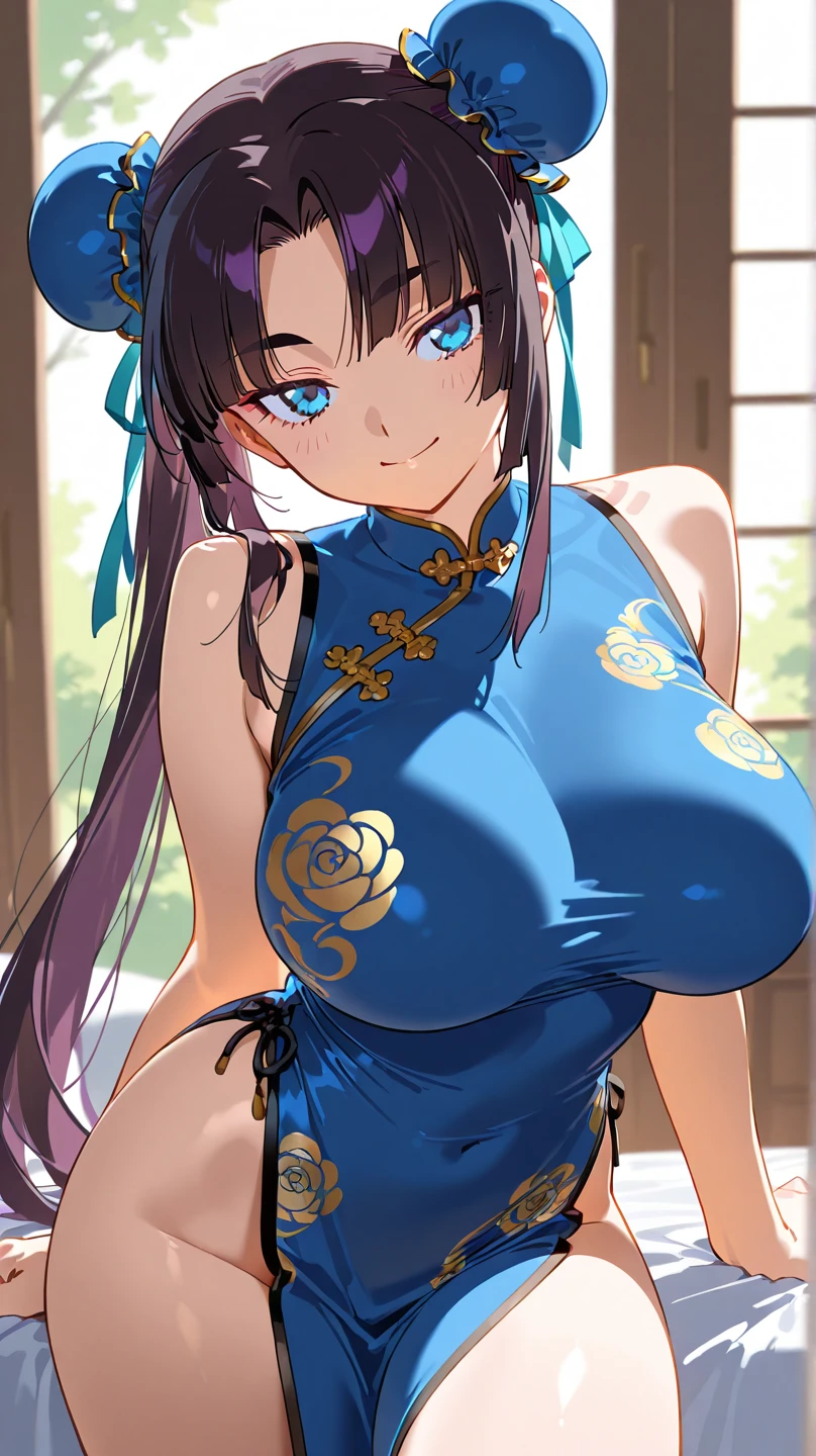 one woman,Detailed contours,Super best image quality,China dress,underboob,From the side down,big breasts,Nipples are sagging,Belly exposure,Upper body from the side,exposing chest,Nipples do not show,Doggy,underboobだけ見せる,