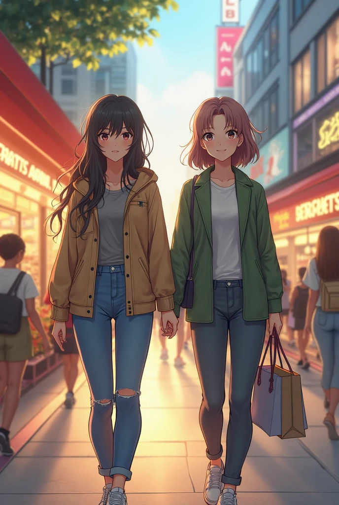 Make the characters assa and ami are walking together near the ...