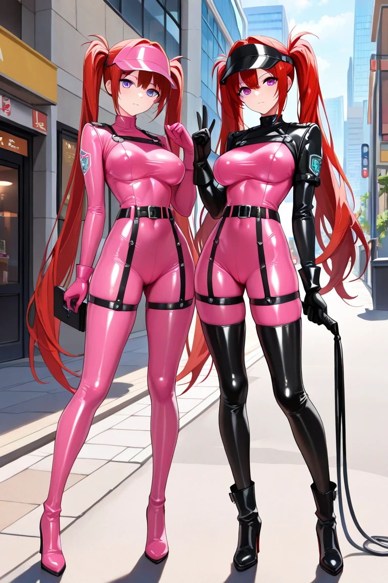 batman and catwoman by the - girl - who - is - a - girl, cybersuits, diverse cybersuits, goth cybersuit, gynoid cyborg body, black shiny armor, oppai cyberpunk, cybersuit, black cyberlox, gynoid body, perfect anime cyborg woman, biomechanical oppai, focus on two androids, dominatrix robot, (huge breasts), massive breasts, rias gremory