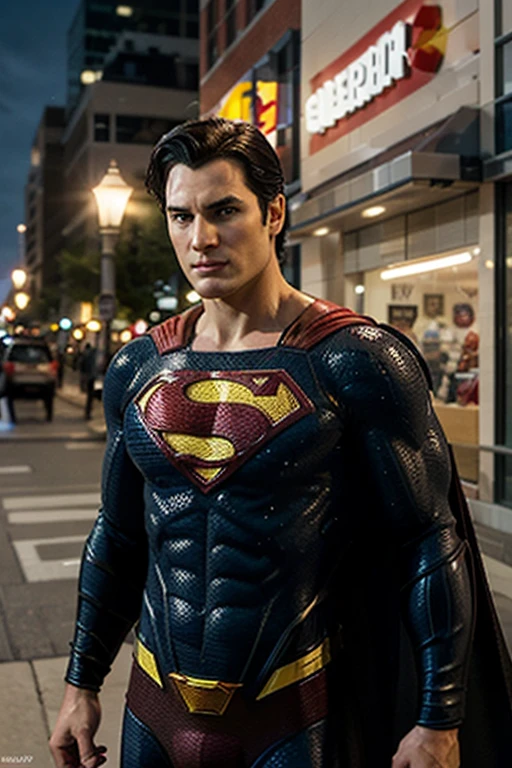 Full Body portrait, 33-year-old Paul Stanley/Elvis Presley/Tom Selleck/Henry Cavill/Keanu Reeves/Dolph Lundgren/Tyler Hoechlin/Jon Bernthal hybrid as Mr. Majestic, extra short, buzz-cut hair, bright blue eyes, wearing a Maroon Superhero suit with an "M" on the chest, red boots, red cape, oil painting in the art style of Gilbert Stuart, 32k, UHD, hyper realistic, Photorealistic, sharp, vibrant, extremely colorful, highly detailed, professional quality, beautiful, awesome, majestic, superb, trending on artstation
