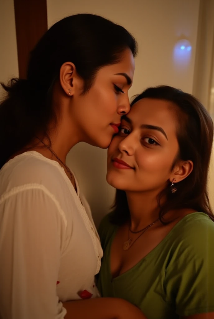 Indian woman kissing each other