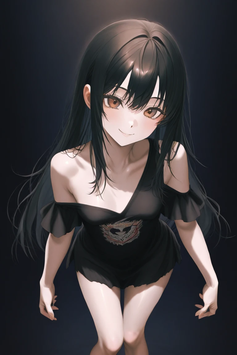 best quality, amazing quality, very aesthetic, absurdres, 1girl, rio (blue archive), blue archive, red eyes, black hair, strapless, (artist official art:1.5), (realistic face), (narrowed eyes), (cowboy shot), (concept art:1.5), panties, (thigh, heart hands, glowing eyes:1.4), expressive eyes, perfect face, 4k, extremely detailed anime illustration, extremely detailed eyes, enhanced details, perfect anatomy, light rays, photo background, extremely delicate body, smooth skin, feminine expression, (black background:1.5), cristal clear eyes, beautiful face, big breasts