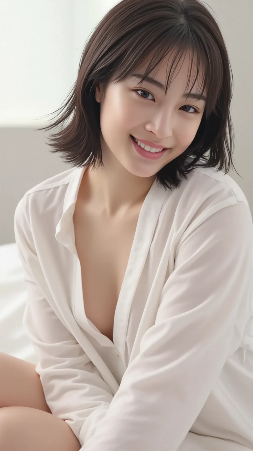 ((from below:1.5)), ((whole body:1.5)), (ultra detailed), (masterpiece), (best quality), Highest quality, Realistic, Surreal, Highest quality, Extremely detailed CG, Very delicate and beautiful, 16K wallpaper, High resolution, 1 Girl, 43歳の日本people女性, (small eyes:1.5), ((Two very small moles on my right cheek:1.5)), (Skin dents), Medium Chest, (cinematic lighting), (The city of Ginza at night), people々, (bob cut:1.5), (medium hair:1.5), (graduated haircut:1.5), ((White blouse:1.5)), (I wore it:0.8), Nice, bloom, Floating Hair, (Dynamic pose:0.6), BREAK ((in the night:1.5)), Beautiful moonlit night sky, (Shy Smile:1.2), Thin lips, slim, (Highly detailed face), (Highly detailed facial expressions), (Face the front completely:1.5), ((Looking into the camera:1.5)), Slender body, Large file size,