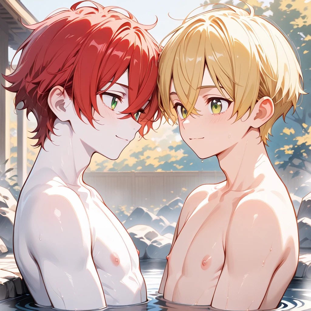 Masterpiece,ultra detailed,best quality,3Girls, short, (dwarf), flat chest, boyish, tomboy,very short hair, NSFW, nude, Fellatio, licking the penis with tongue, licking the testicles with tongue, holding penis,tall man,cum in mouth, cum on face, bukkake,hot spring, outdoors, smiling,