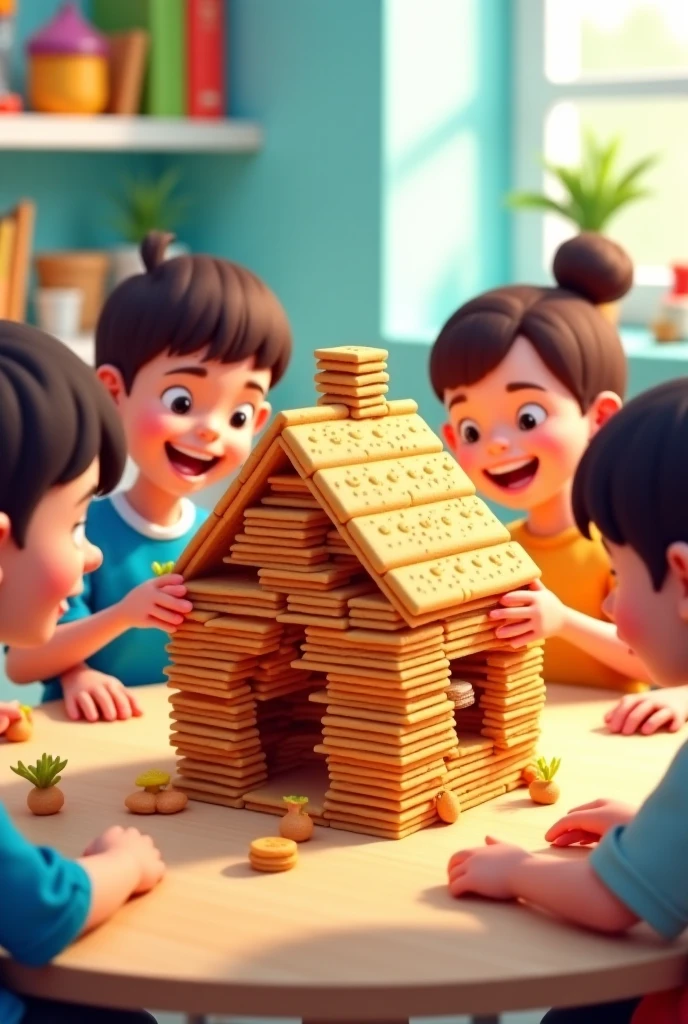 An interactive learning scene with children of different ages, todas imersas nas atividades do 'Material Dourado Completo'. The environment is filled with enthusiasm and discoveries, with the golden pieces being used to compose numbers and solve mathematical problems in a practical and effective way. --auto