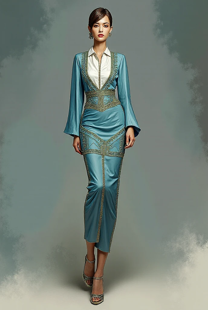 RAW, Best quality, high resolution, masterpiece: 1.3), beautiful Malay woman in hijab,Masterpiece, perfect slim fit body, (Huge breast),big gorgeous eyes, Soft smile, Delicate turtleneck print peplum dress, necklace, shairband, Excellent lighting, Bright colors, Clean lines, mega giantess, Asian, standing, high heels,, skyscrapers, city destruction, collapsing buildings, fire, smoke, explosions, dust explosions, gray tint, clear sky