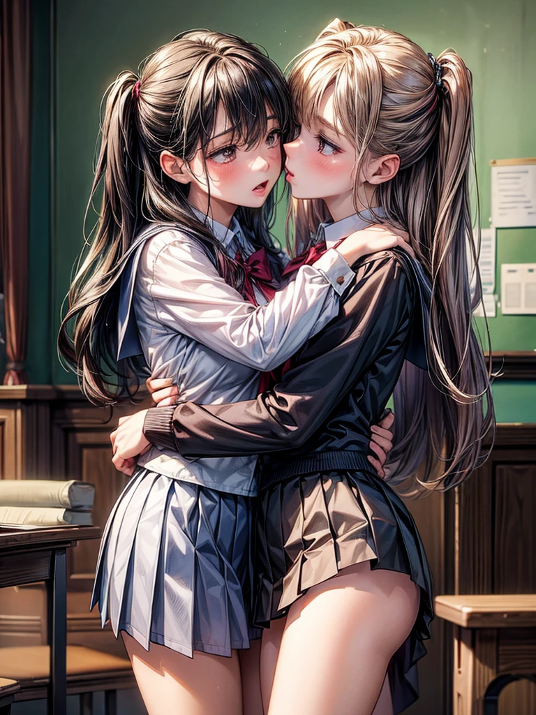 (masterpiece,best quality:1.4),(2 girls,yuri),nsfw,,embarrassed - SeaArt AI