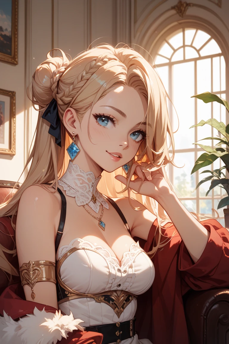 ((highest quality)),(ultra high resolution),(Super detailed),(detailed description),((best CG)),(best work of art),super precision art,amazing drawing art,(Art with precise details:1.5), (big breasts), (l black eather clothes), (blonde hair), (sexy girl), (less clothes),