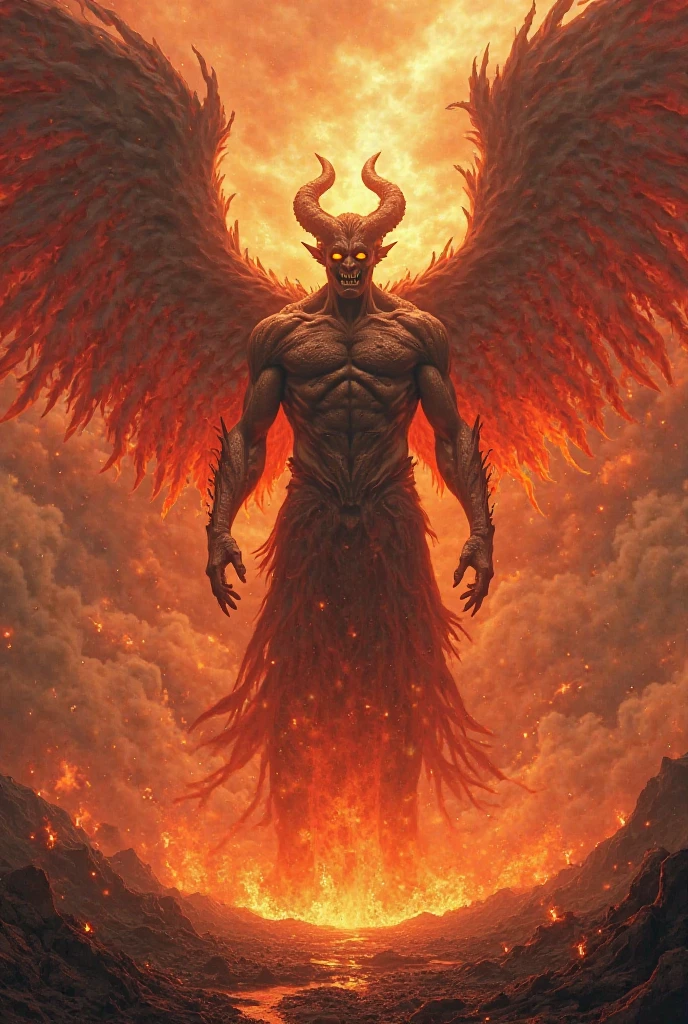 Luccifer with extreme anger destroying earth 