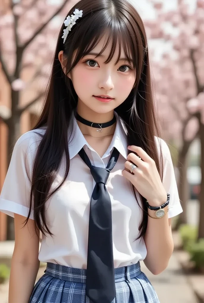 (masterpiece, highest quality:1.2), 8k, 12 years old, 85mm, official art, RAW photo, スーパースリムなスレンダーbeautiful girl, (full nude下Half body,short sleeveの白シャツ、show me your ears、naked girl photoshoot、full nude, cute face, close, Half body, Biolace, gardenia, beautiful girl, school uniform, Bind your neck with a rope, thighs, short sleeve, stand on the station platform, looking at the viewer, no makeup, (A slightly troubled look), Face of embarrassment、nervous pose、film grain, chromatic aberration, sharp focus, face light, clear lighting, Ten generations, detailed face, background bokeh, (dark red tie:1.1)、((((((two girls))))))、((((((2人のfull nude女子高生)))))