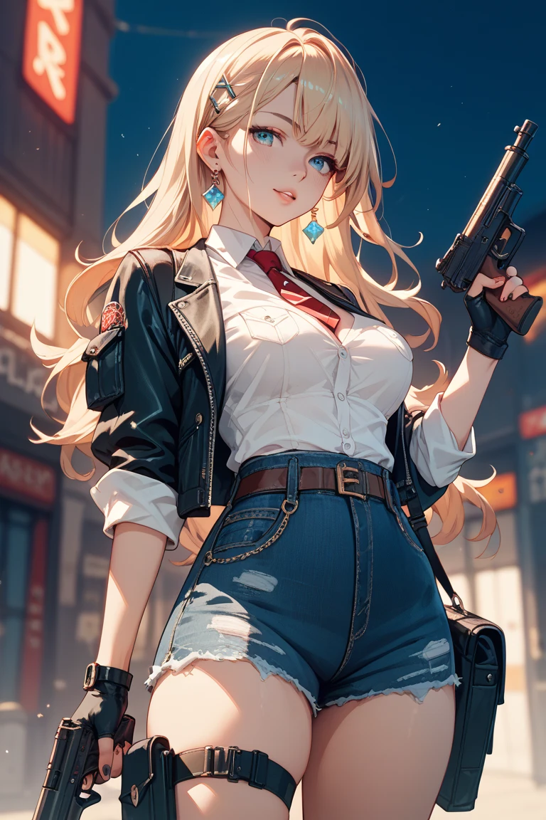 Woman with a gun - SeaArt AI