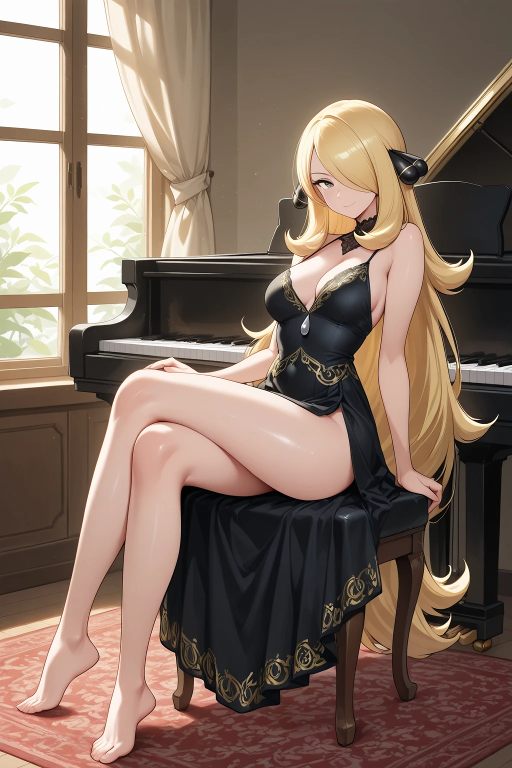 (photorealistic:1.4), (masterpiece, sidelighting, finely detailed beautiful eyes: 1.2), masterpiece*portrait, realistic, 3d face, glowing eyes, shiny hair, lustrous skin, solo, embarassed, (midriff), black underwear, blonde hair,