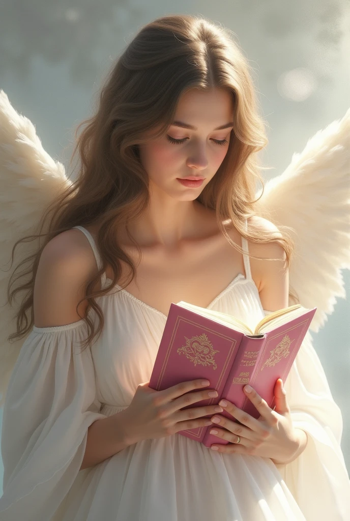 "While meditating in a celestial environment, the protagonist of this book connects with angels and discovers a new form of communication. The cover of the book features an image of a person meditating in a celestial environment, with angels around. The image conveys the idea of communication with angels and the feeling of peace and tranquility that accompanies this experience."