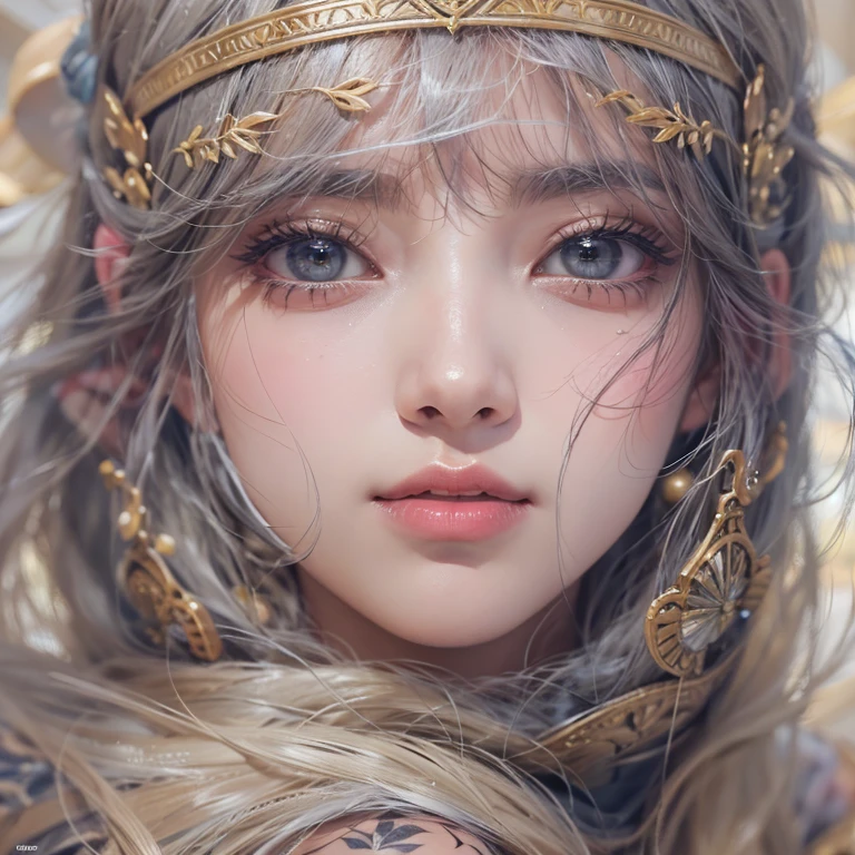detailed face, cute face, A powerful spell that creates a magical protective barrier., A woman who uses green magic to summon a magical shield is perfect for a fantasy world..
