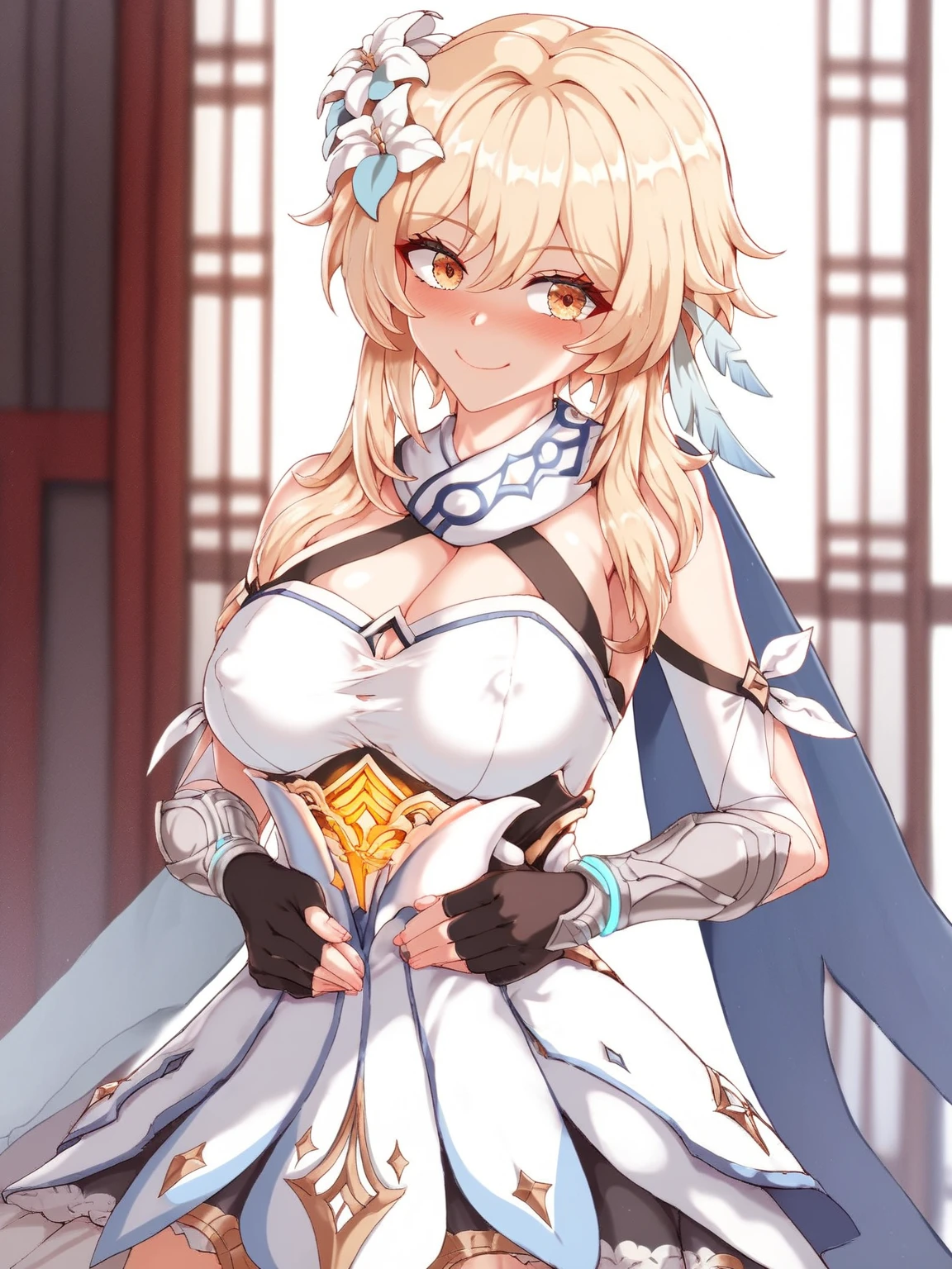 1 girl, alone, Lumidev, cleavage, Are standing, (glowing red eyes), (View from below), red background,10 suns hanging in the sky in the background,Ahe face、Completely naked、big breasts、big breasts、restraint、rape、SEX