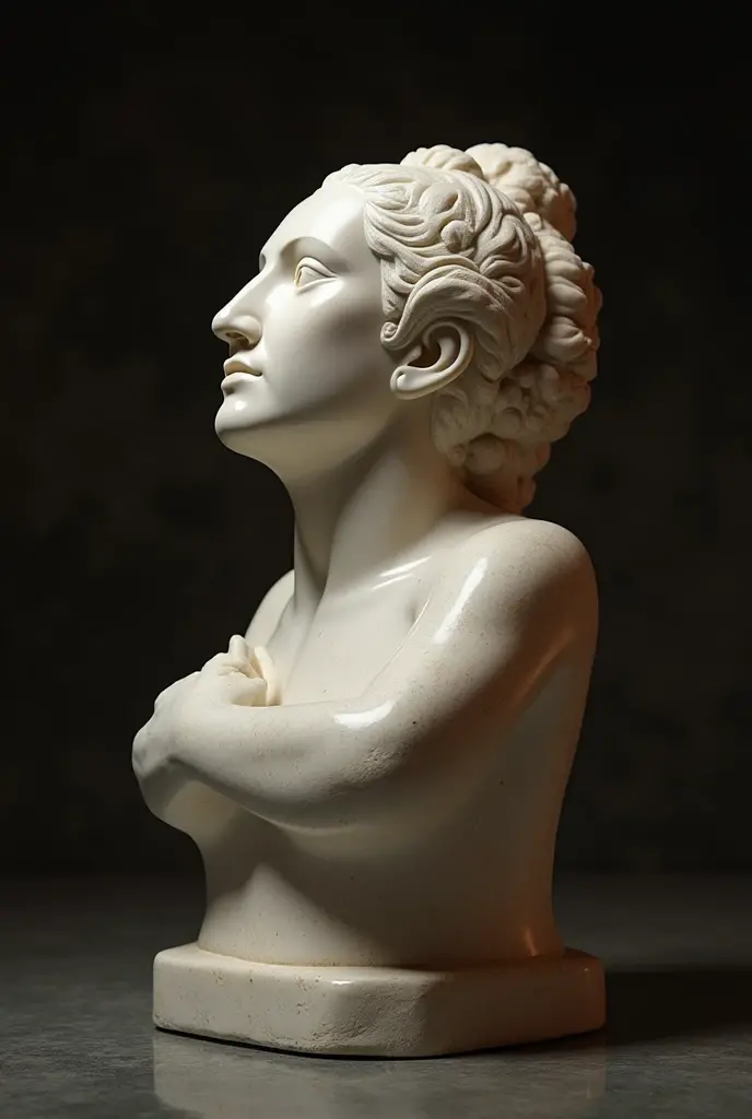 marble bust statue of a beautiful (narrow outie pussyface:1) <lyco:pussyface_v0.21_2:1>