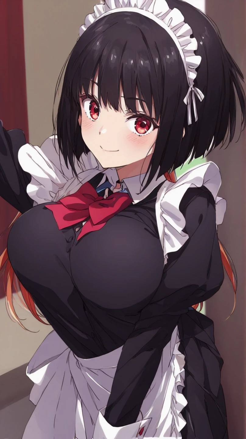 <lora:xl_1990 style(a3)-000003:1>,1990 style,retro artstyle,1girl,solo,gloves,breasts,black hair,blush,brown eyes,long hair,twintails,looking at viewer,open mouth,ribbon,tears,hair ribbon,large breasts,white gloves,bow,upper body,bangs,flying sweatdrops,blunt bangs,red ribbon,bowtie,earrings,bunching hair,jewelry,simple background,frills,, masterpiece,highest quality,extremely detailed,best quality,